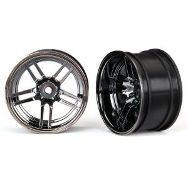 TRAXXAS 8372 Wheels 1.9 Split-Spoke Black Chrome Wide Rear (2)