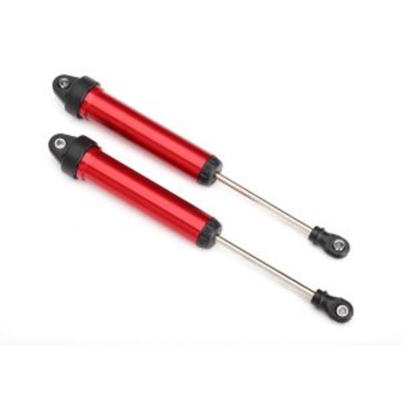 TRAXXAS 8461R Shocks, GTR, 160mm, aluminum (red-anodized) (fully assembled w/o springs) (rear, no threads) (2)