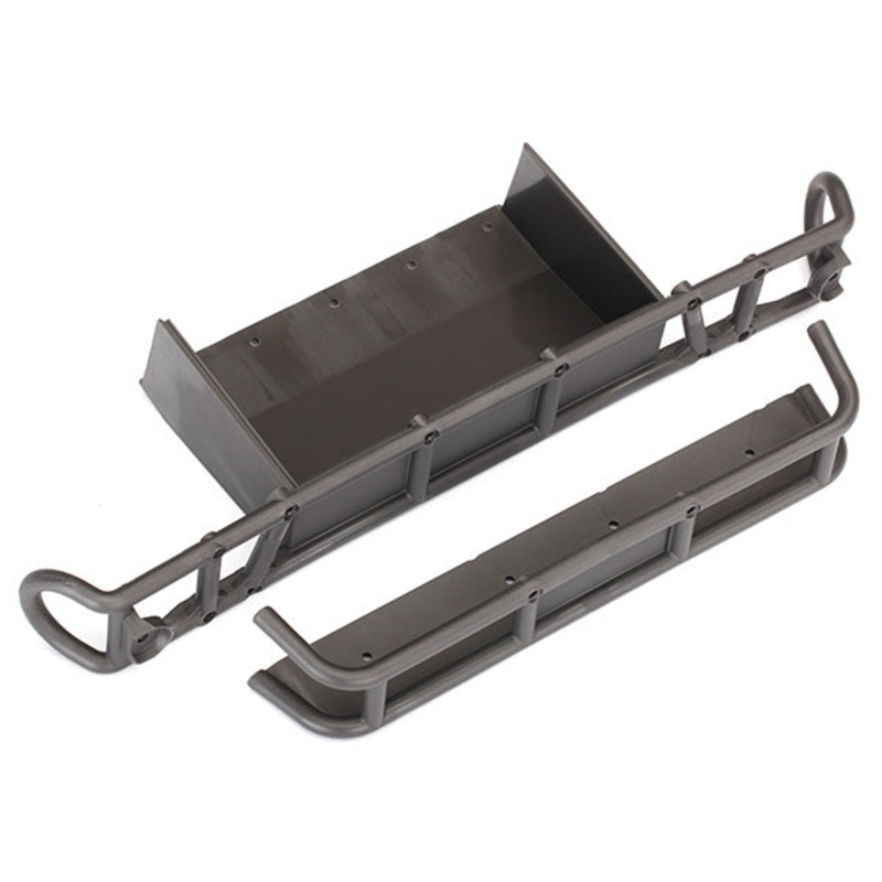 TRAXXAS 8536X Bumper, rear/ bumper` extension (satin black chrome-plated)