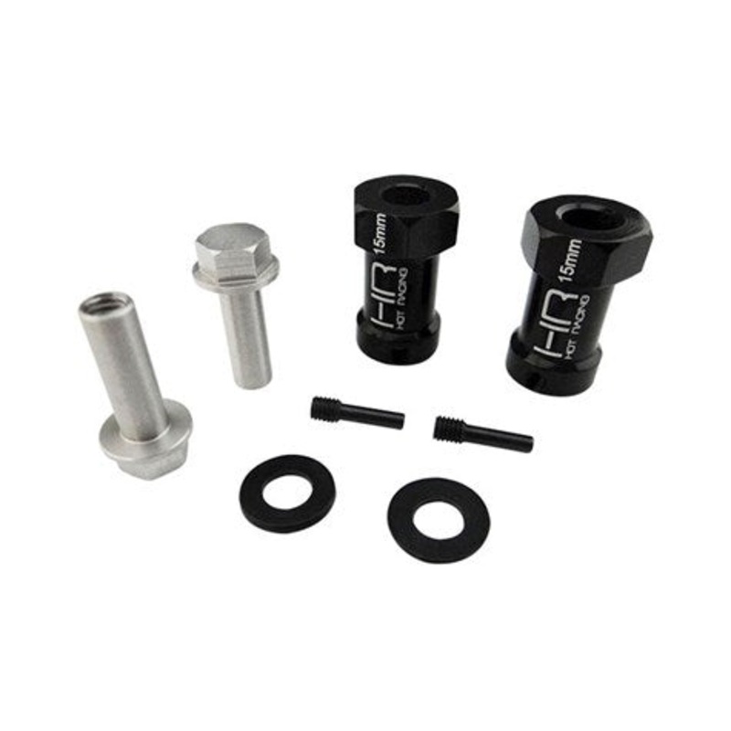 HOT RACING SCX10FT01 Axial Wheel Hub Extensions w/12mm Hex Black +15mm
