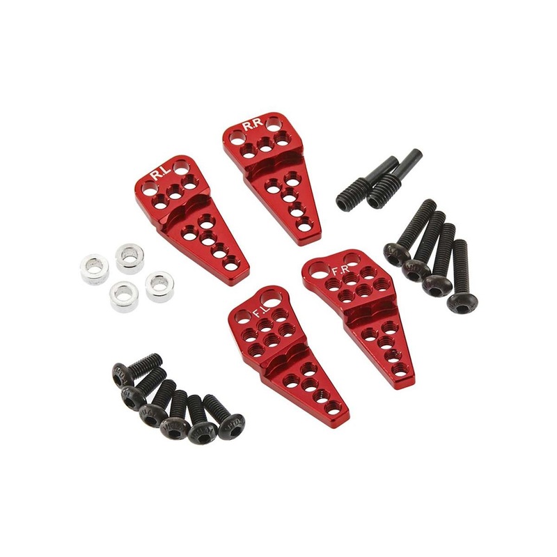HOT RACING SCXT28M02 Axial SCX10 II Adjustable Offset Multi Shock Mount (Red)