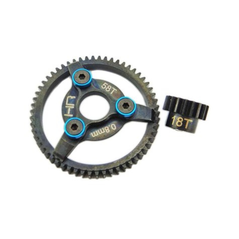 HOT RACING STE258 Brushless Steel Gear Kit 32P 18T / 58T .8m 3.22  Slash Rustler Stampede Bandit