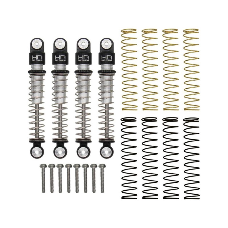 HOT RACING SXTF428LT Axial SCX24 Aluminum Threaded Long Travel Shocks (4)