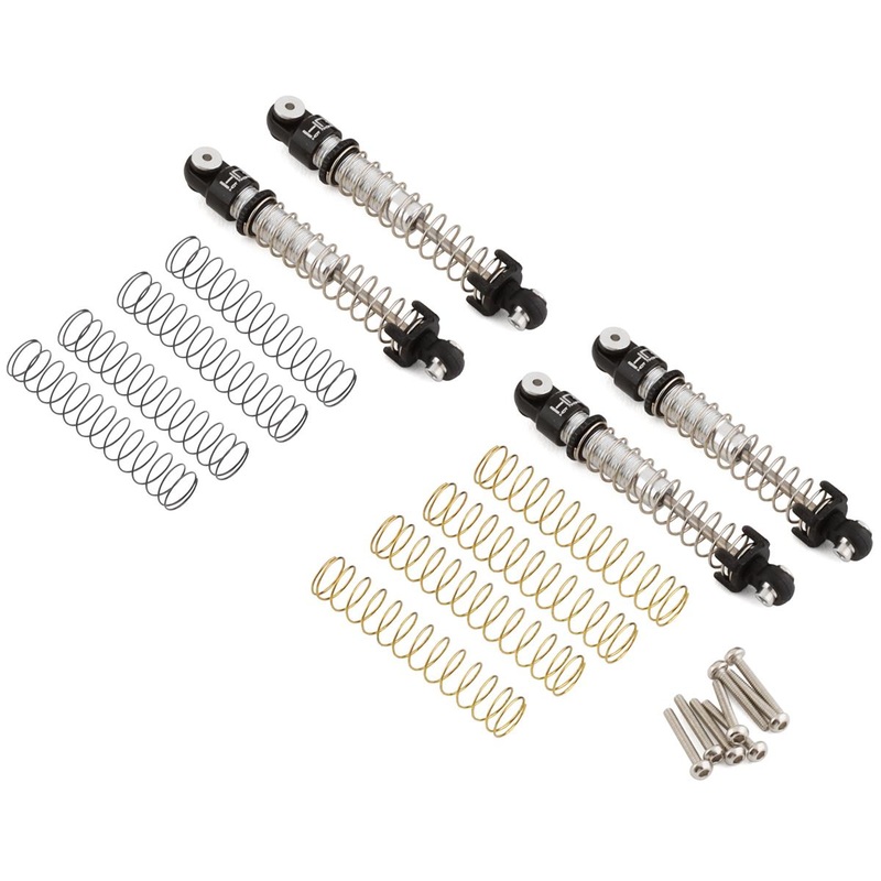 HOT RACING SXTF428LTX Axial SCX24 Aluminum Threaded Long Travel Oil Shocks (4)