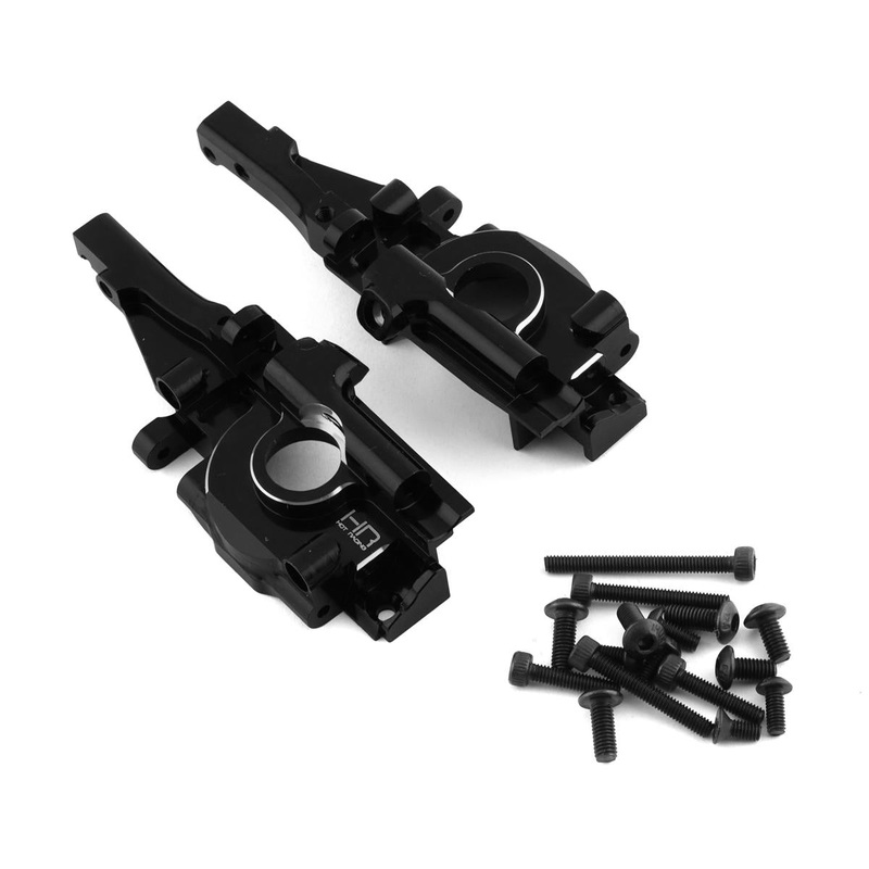 HOT RACING VXS13X01 Black Aluminum Secure Lock Rear Bulkheads for 1/16  E-Revo, Summit, Slash, and Rally