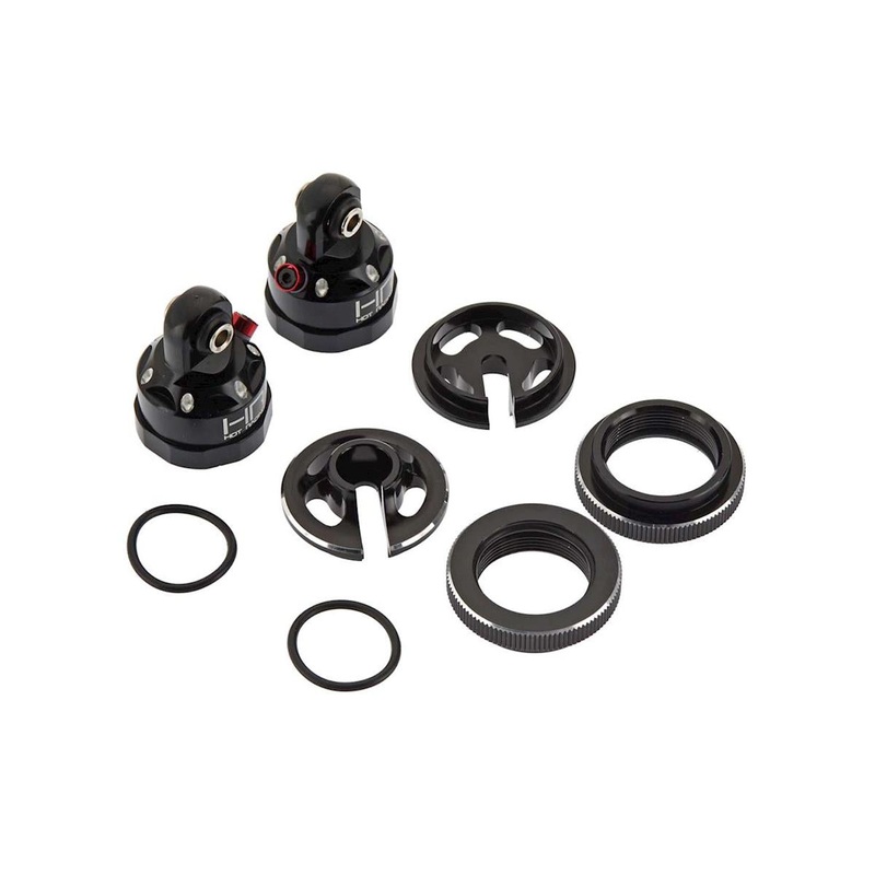 HOT RACING XMX156M01 Aluminum Bleeder Shock Caps w/ Spring Retainer, for Traxxas X-Maxx