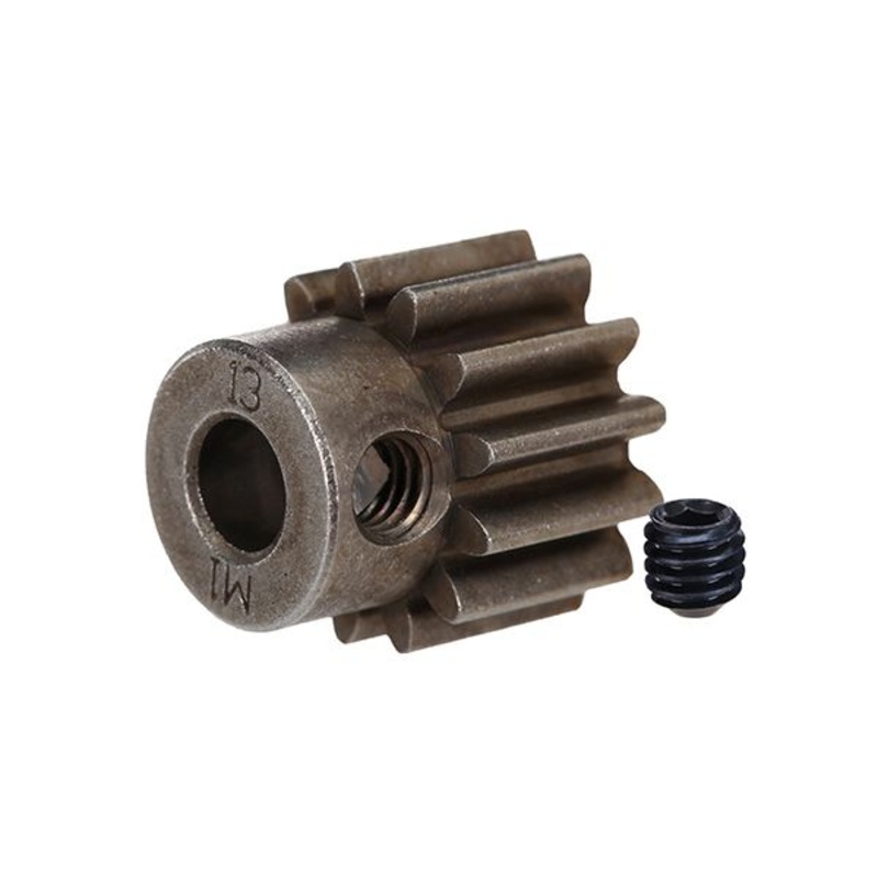 TRAXXAS 6486X Gear, 13T pinion (1.0 metric pitch) (fits 5mm shaft)/ set screw (for use only with steel spur gears) MOD1