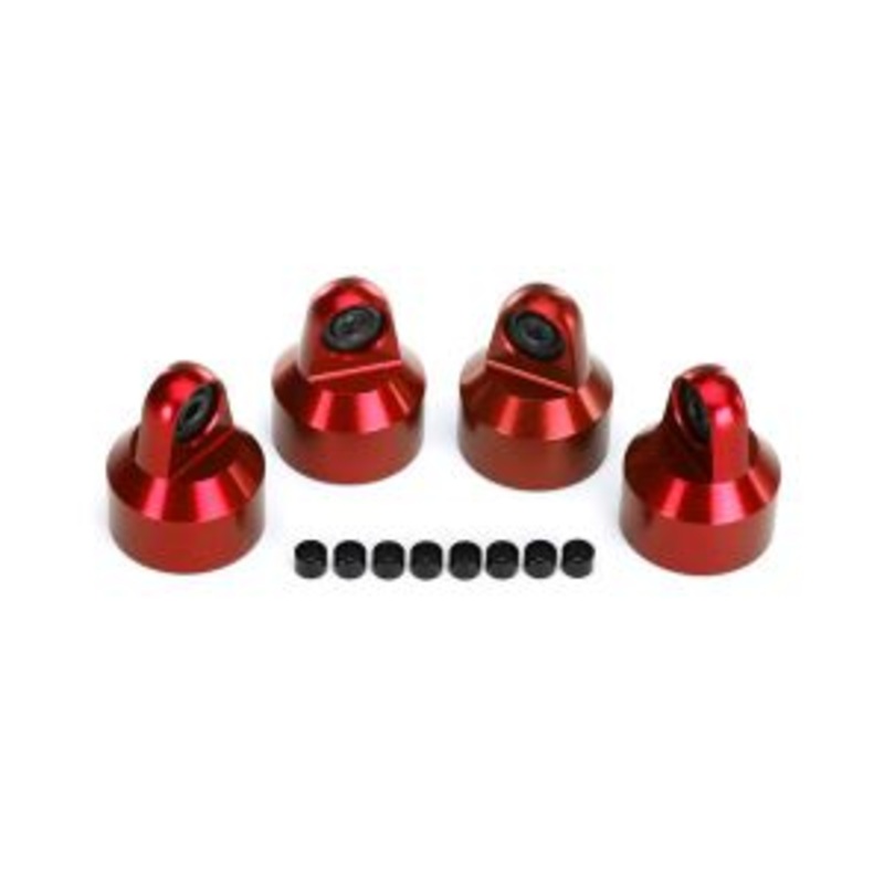 TRAXXAS 7764R Shock Caps Aluminum Red-Anodized (8) X-Maxx