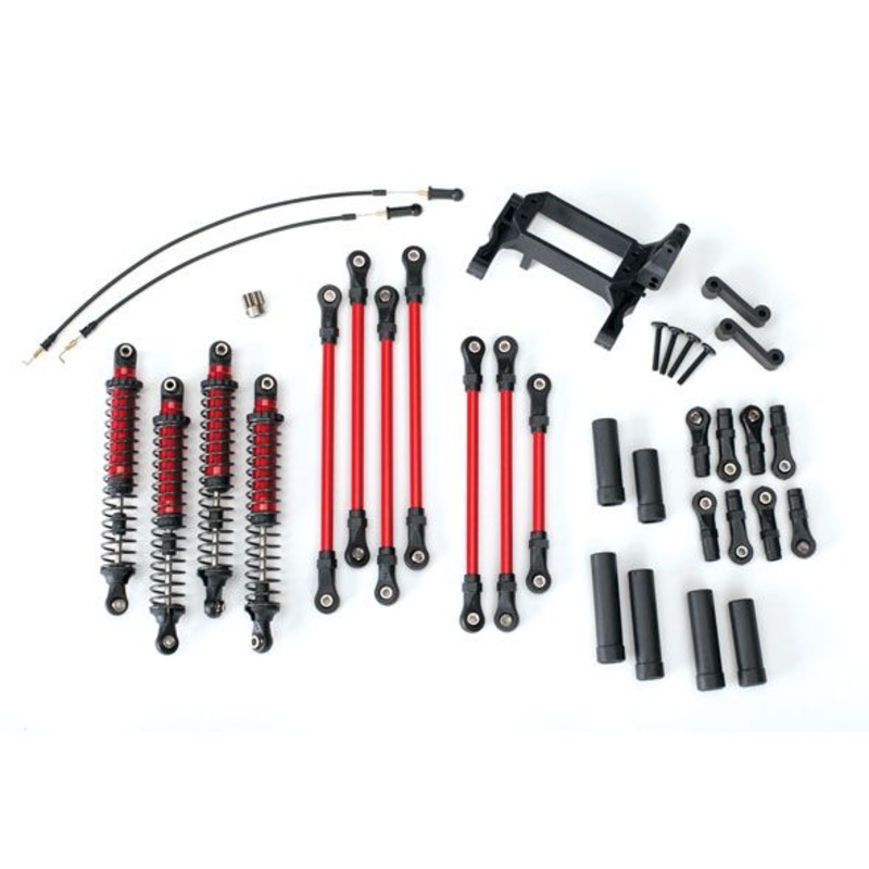 TRAXXAS 8140R TRX-4 Long Arm Lift Kit, TRX-4, complete (includes red powder coated links, red-anodized shocks)