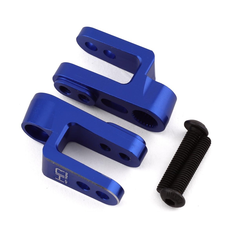 HOT RACING ERV25SH06 Traxxas Revo Aluminum Double-Shear Steering Servo Horn Arm (Blue) (2)