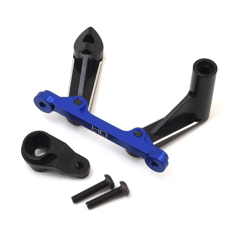 HOT RACING LRR4806 Losi Baja Rey Aluminum Steering Bellcrank Set (Black/Blue)