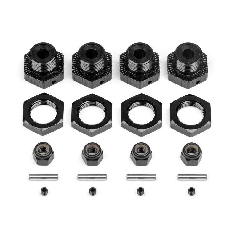 HPI 114341 Aluminum Wheel Hex Hub Set, 17mm, Black, Savage X/XL (4pcs)