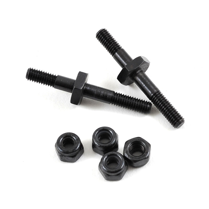 EXOTEK 1598 22 Steel Shock Posts w/Nuts Steel (Black)