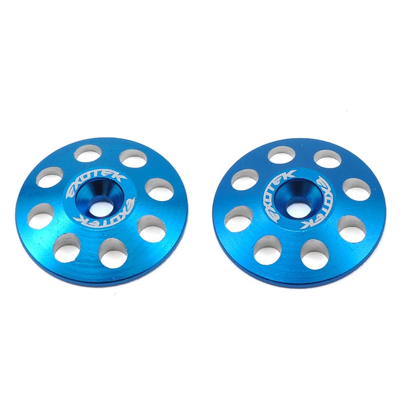 EXOTEK 1665BLU 22mm 1/8 XL Aluminum Wing Buttons (2) (Blue)