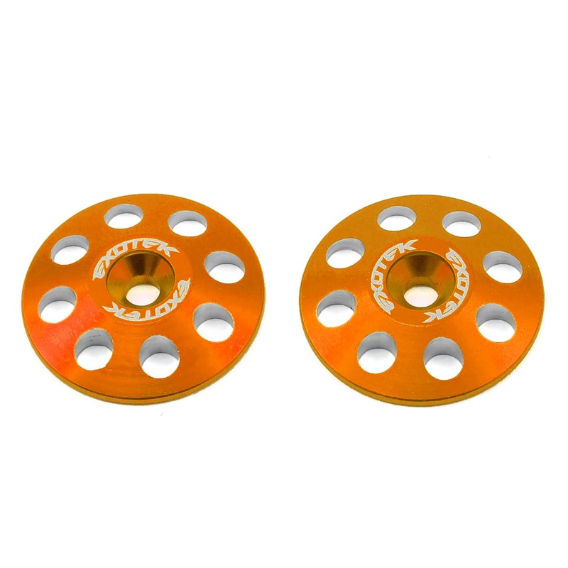 EXOTEK 1665ORG 22mm 1/8 XL Aluminum Wing Buttons (2) (Orange)