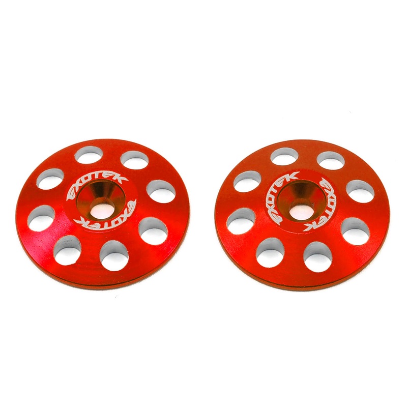 EXOTEK 1665RED 22mm 1/8 XL Aluminum Wing Buttons (2) (Red)