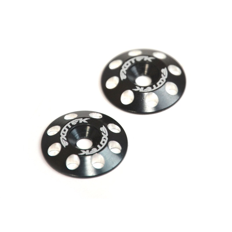 EXOTEK 1678BLK Flite Wing Buttons V2, 6061 Aluminum, Black Anodized