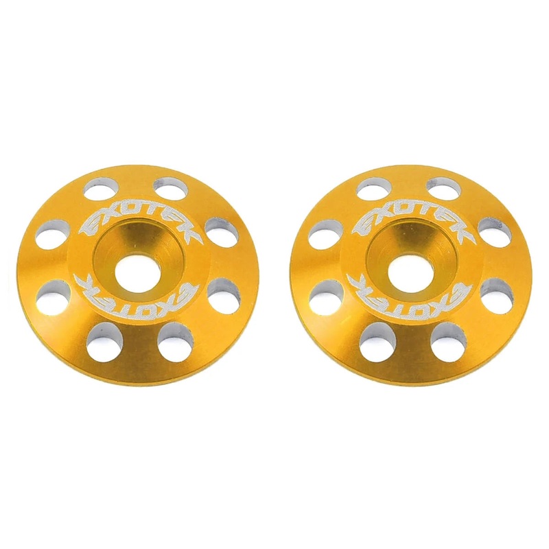 EXOTEK 1678GLD Flite V2 16mm Aluminum Wing Buttons (2) (Gold)