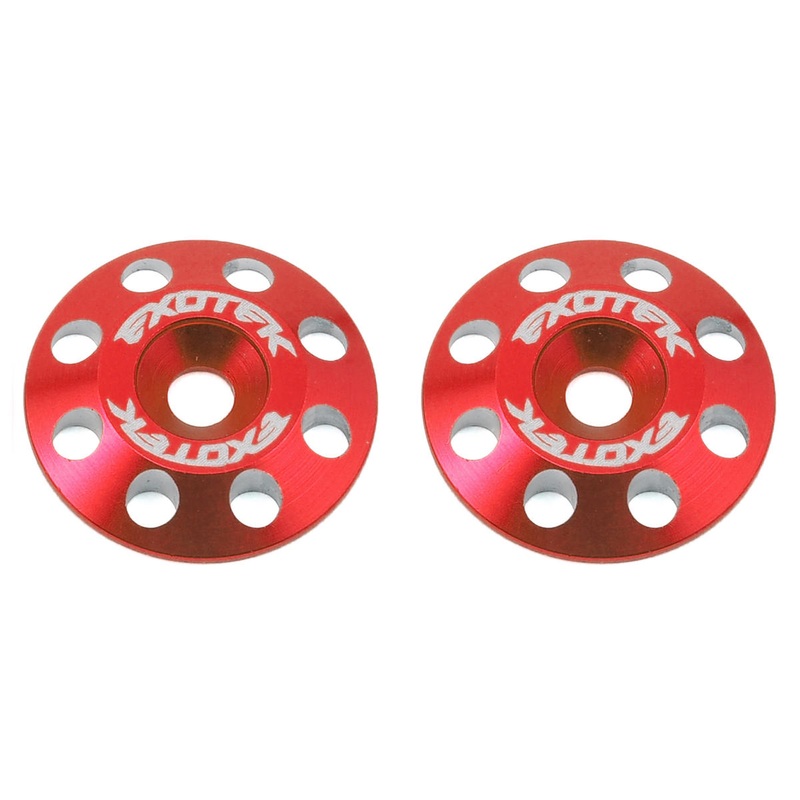 EXOTEK 1678RED Flite V2 16mm Aluminum Wing Buttons (2) (Red)