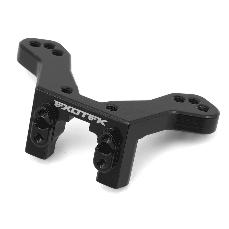 EXOTEK 1707BLK B6 Rear Camber Mount Bulkhead, Black Anodized 7075 Aluminum