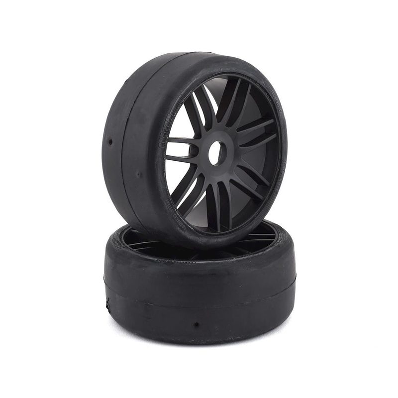 GRP GTX02-S1 GT - TO2 Slick Belted Pre-Mounted 1/8 Buggy Tires Black  S1 w/17mm Hex