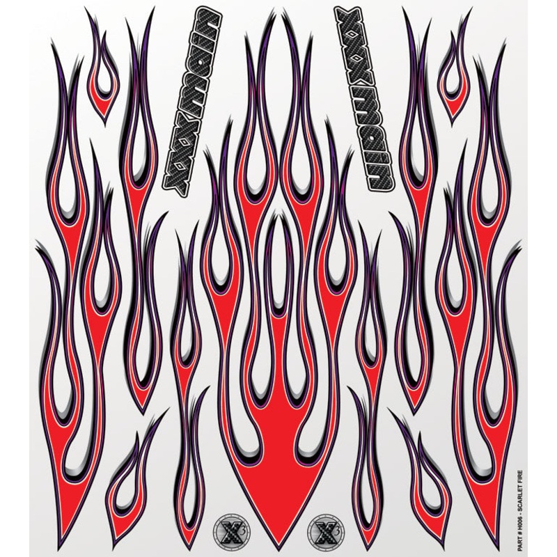 XXX MAIN H006 Scarlet Fire Flames Large Decal