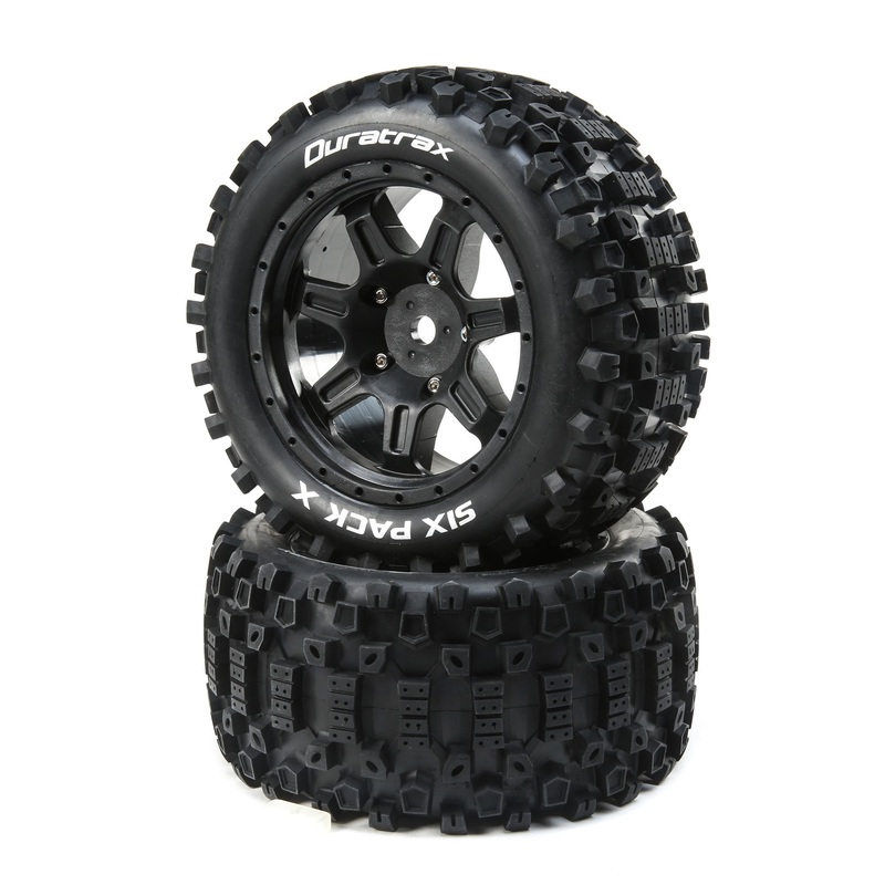 DURATRAX DTXC5502 Six Pack X Belted Mounted Tires, 24mm Black (2)