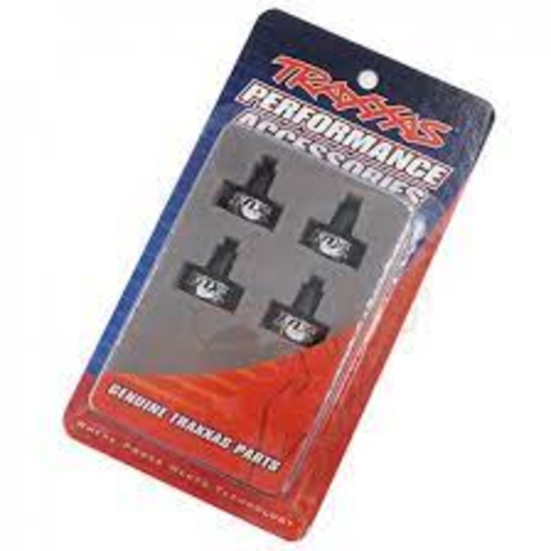 TRAXXAS 8456 Shock caps, aluminum (black-anodized), Fox Shocks (4)