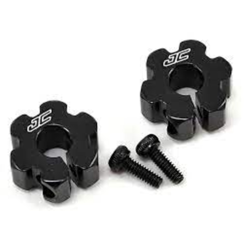 JCONCEPTS 2348-2 B5/B5M Aluminum Ultra Rear Wheel Hexes (Black)
