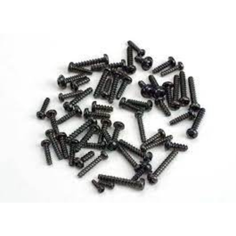 TRAXXAS 1249 *DISC* Screw set, self-tapping screws black Tom Cat/ Spirit