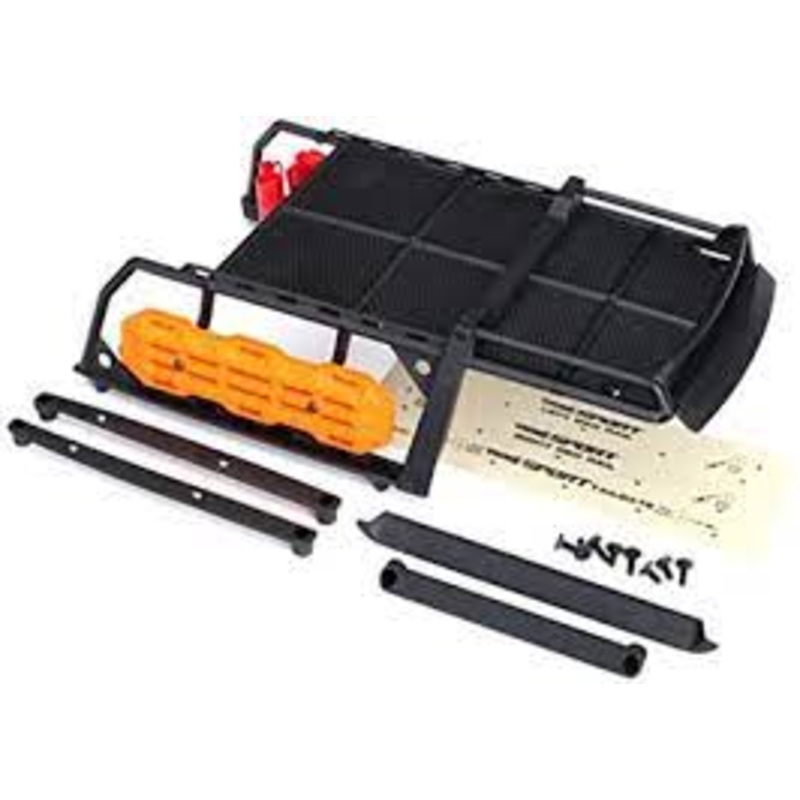 TRAXXAS 8120X Expedition rack, complete includes traction boards, shovel, axe, jack, fire extinguisher, fuel cans, & mounting hardware