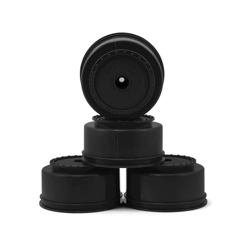 DE RACING DER-BS4-UB 12mm Hex "Borrego" Short Course Wheels (Black) (4) (SC6/Slash/Blitz)