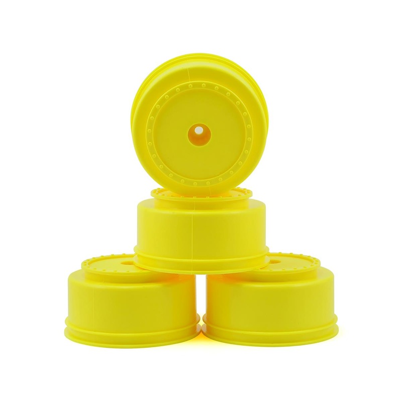 DE RACING DER-BS4-UY 12mm Hex "Borrego" Short Course Wheels (Yellow) (4) (SC6/Slash/Blitz)