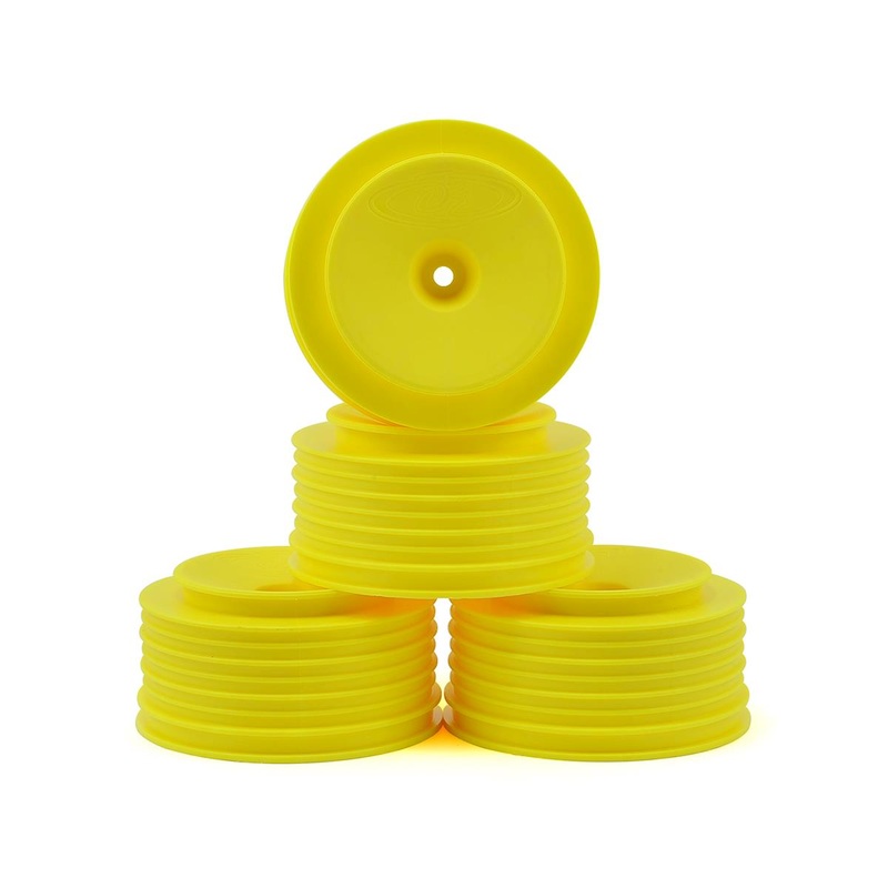 DE RACING DER-PS4-UY Speedline PLUS Short Course Wheels (Yellow) (4) (SC6/Slash/Blitz) w/12mm Hex