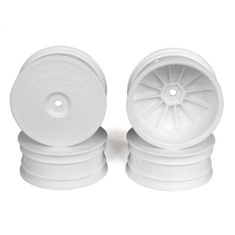DE RACING DER-SB4-L4W Speedline Buggy Wheels, White, Front, for Losi 22-4 and Tekno EB410 (4pcs)
