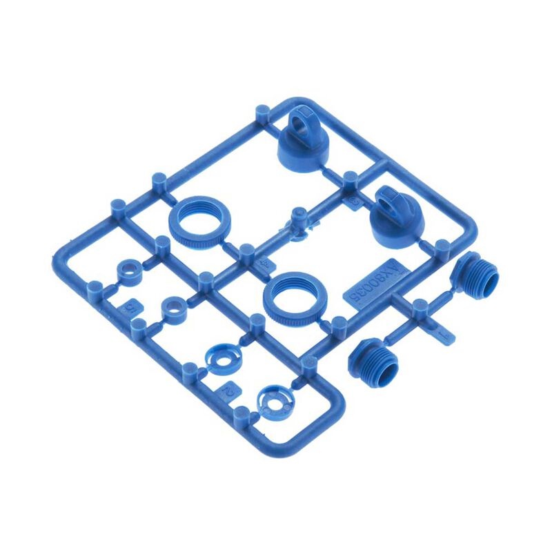 AXIAL AX31301 10mm Shock Caps Parts Tree Blue AXIC3301