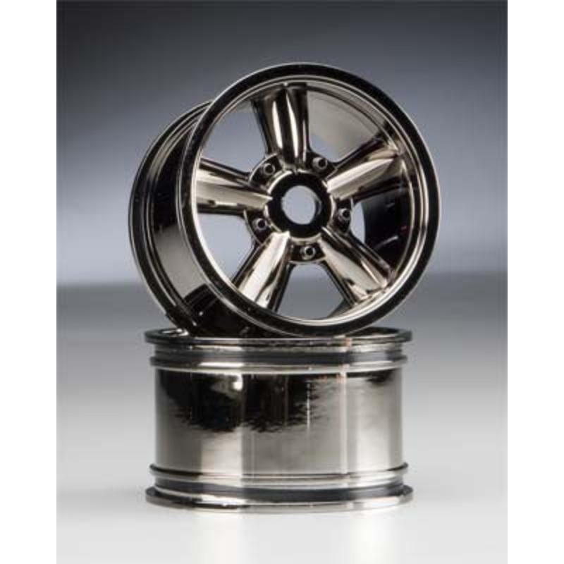 AXIAL AX8006  *DISC* Wicked Retro 5-Spoke Monster Truck Wheel Black Chrome(2)