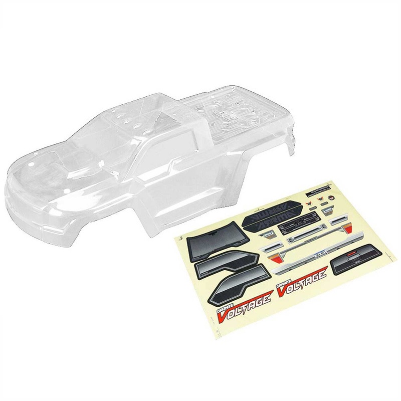 ARRMA AR402192 1/10 Clear Body with Decals: Granite