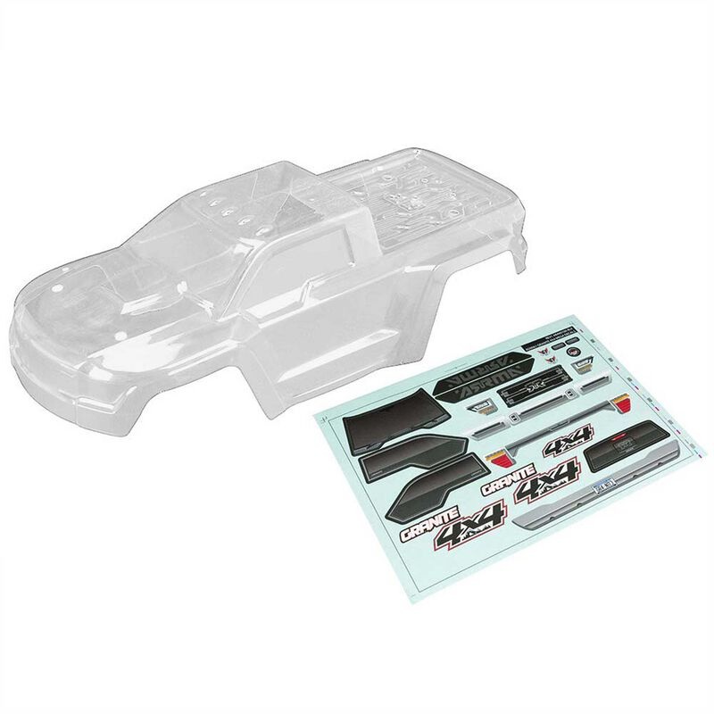 ARRMA AR402261 Body with Decals Clear Granite 4x4 ARAC3337