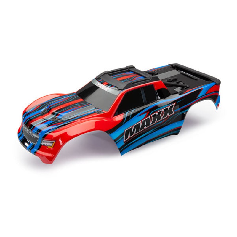 TRAXXAS 8911P Body Maxx V1, red-x (painted)/ decal sheet