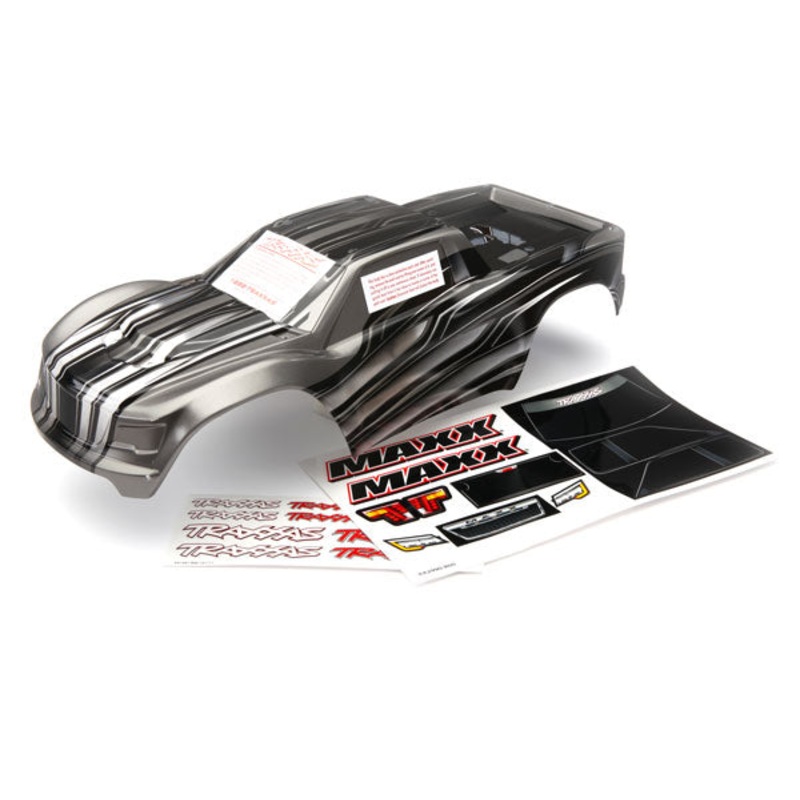 TRAXXAS 8911X Body, Maxx  V1 ProGraphix graphics are printed, requires paint & final color application / decal sheet
