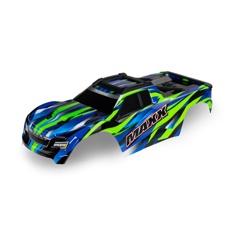 TRAXXAS 8918G Body, Maxx V2 green (painted, decals applied) (fits Maxx with extended chassis (352mm wheelbase))
