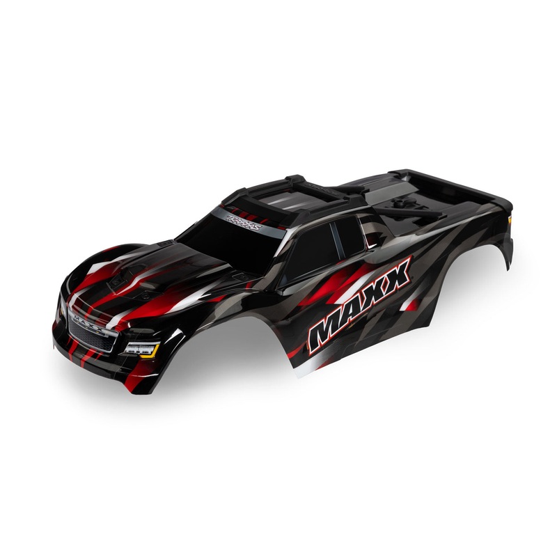 TRAXXAS 8918R Body, Maxx, red (painted, decals applied) (fits Maxx with extended chassis (352mm wheelbase))