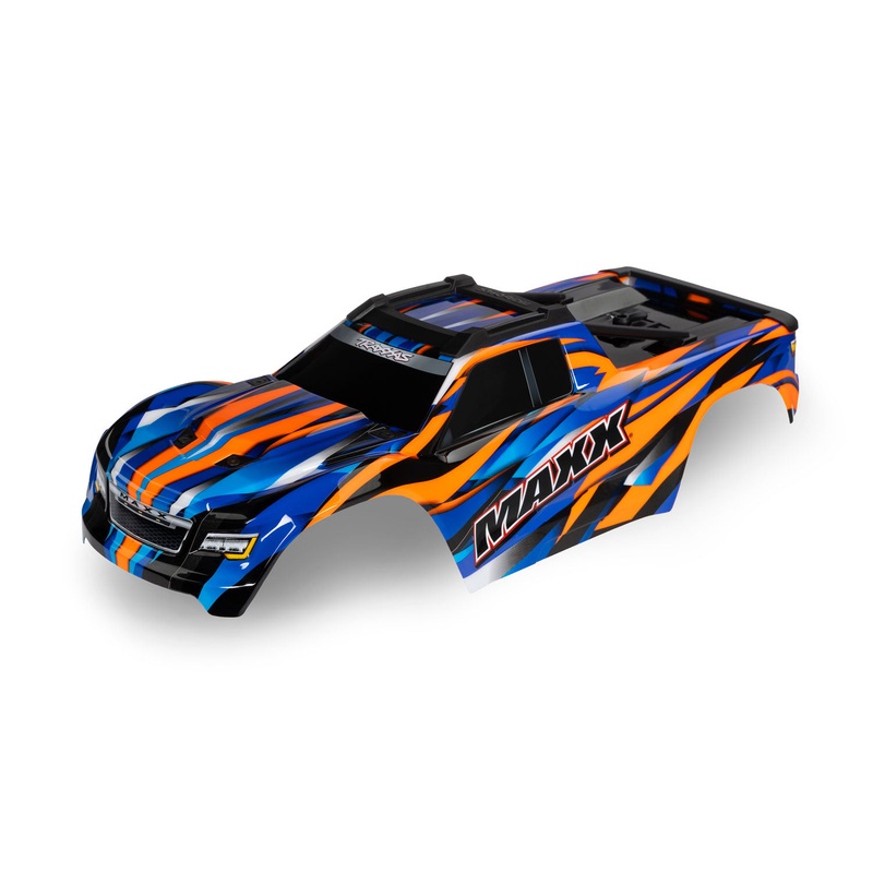 TRAXXAS 8918T Body, Maxx, orange (painted, decals applied) (fits Maxx with extended chassis (352mm wheelbase))