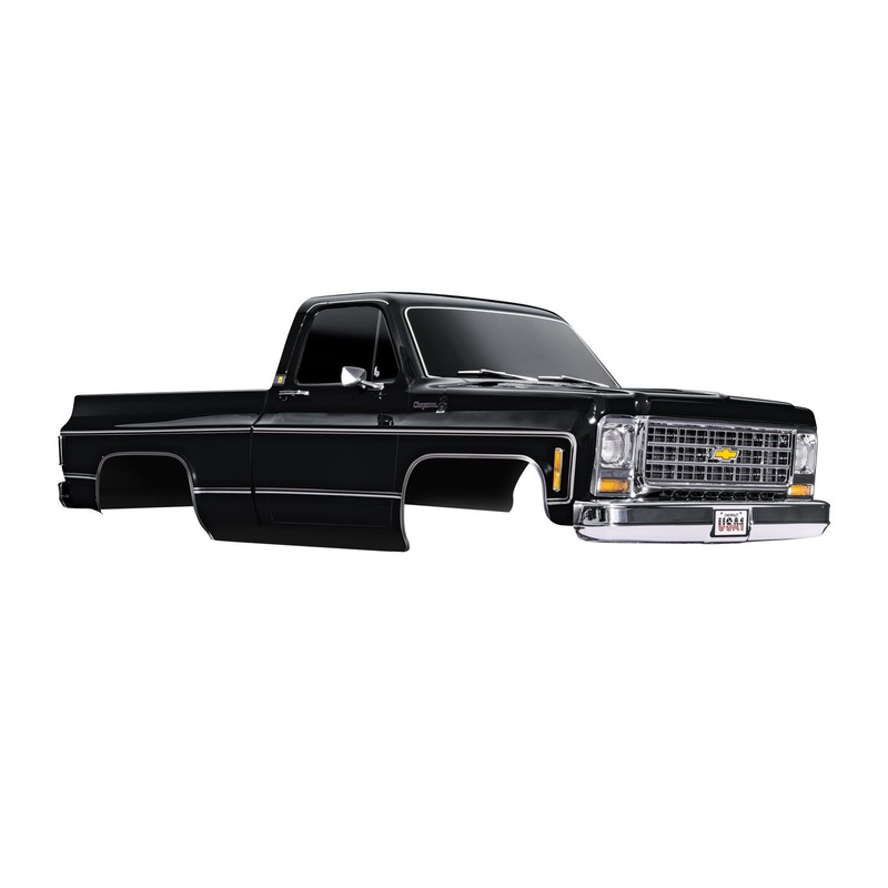 TRAXXAS 9212X Body, Chevrolet K10 Truck (1979), complete, black (painted, decals applied) (includes grille, side mirrors, door handles, windshield wipers, & clipless mounting) (requires #9288 inner fenders)