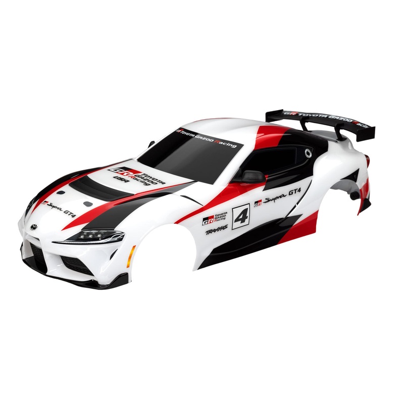 TRAXXAS 9340X Body, Toyota Supra GT4, complete (white) (painted, decals applied) (includes side mirrors, wing, grilles, vents, & clipless mounting)