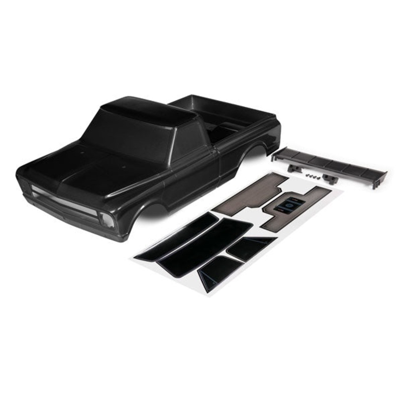 TRAXXAS 9411A Body, Chevrolet C10 (black) (includes wing & decals) (requires #9415 series body accessories to complete body)