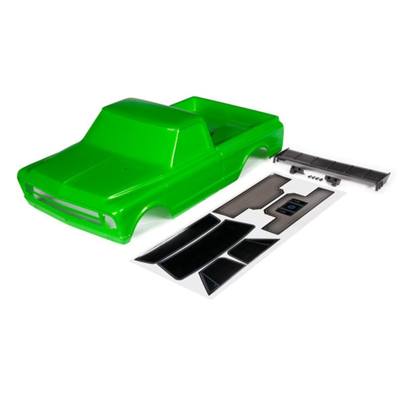TRAXXAS 9411G Body, Chevrolet C10 (green) (includes wing & decals) (requires #9415 series body accessories to complete body)