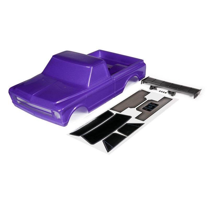 TRAXXAS 9411P Body, Chevrolet C10 (purple) (includes wing & decals) (requires #9415 series body accessories to complete body)