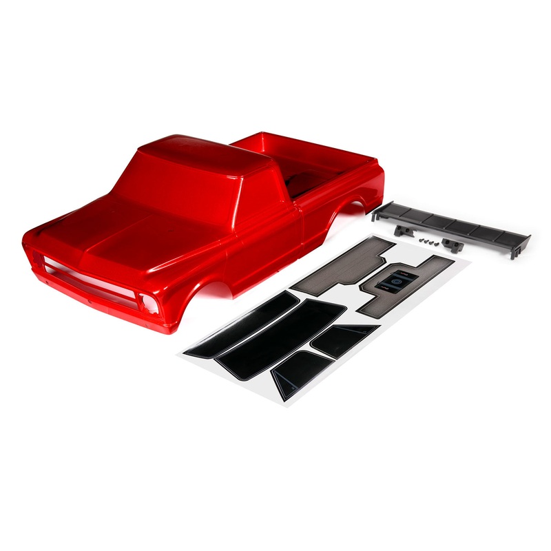 TRAXXAS 9411R Body, Chevrolet C10 (red) (includes wing & decals) (requires #9415 series body accessories to complete body)